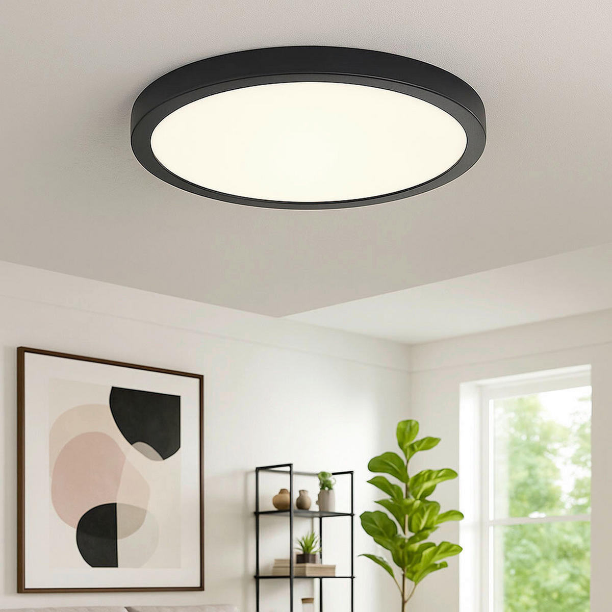 LED-DECKENLEUCHTE 40/3,6 cm   - Schwarz/Weiß, Design, Kunststoff/Metall (40/3,6cm) - Globo