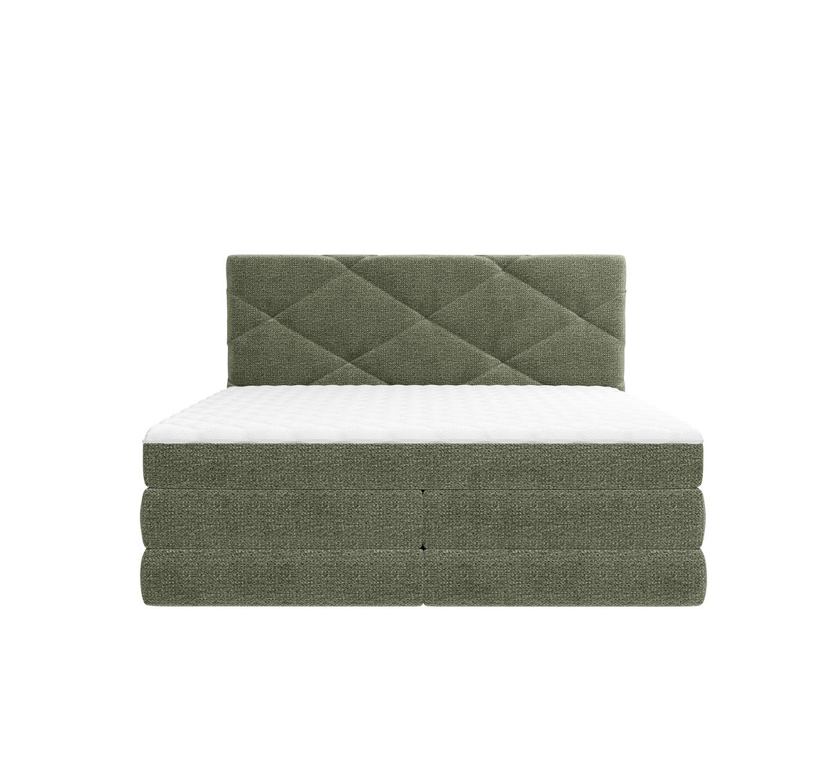BOXSPRINGBETT 140/200 cm,  in Dunkelgrün, Bettkasten, Matratzen, H2 + H3 = mittel + fest  - Dunkelgrün/Schwarz, KONVENTIONELL, Kunststoff/Textil (140/200cm) - Carryhome