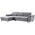 ECKSOFA  in Webstoff Hellgrau  167/250 cm  - Silberfarben/Hellgrau, Design, Textil/Metall (167/250cm) - Xora