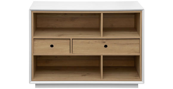 AKTENREGAL Weiß, Eiche Artisan  - Weiß/Eiche Artisan, Design, Holzwerkstoff (100/74/40cm) - Venda