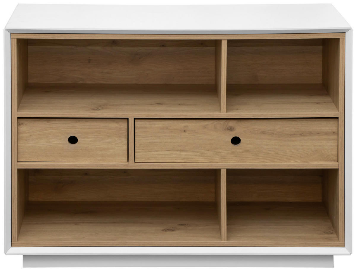 AKTENREGAL Weiß, Eiche Artisan  - Weiß/Eiche Artisan, Design, Holzwerkstoff (100/74/40cm) - Venda