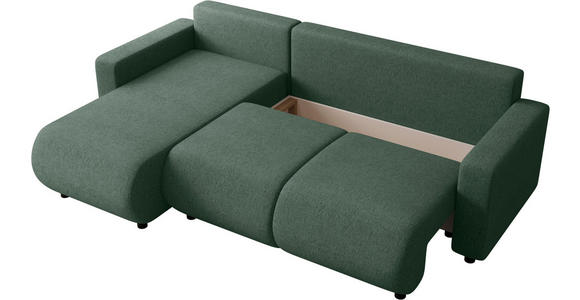 ECKSOFA Grün Webstoff  - Schwarz/Grün, MODERN, Kunststoff/Textil (150/240cm) - Xora