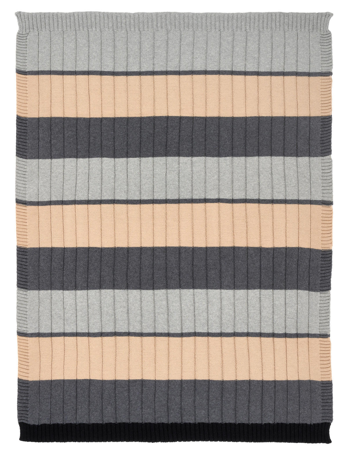 SCHMUSEDECKE   - Dunkelgrau/Beige, Trend, Textil (80/100cm) - Jimmylee
