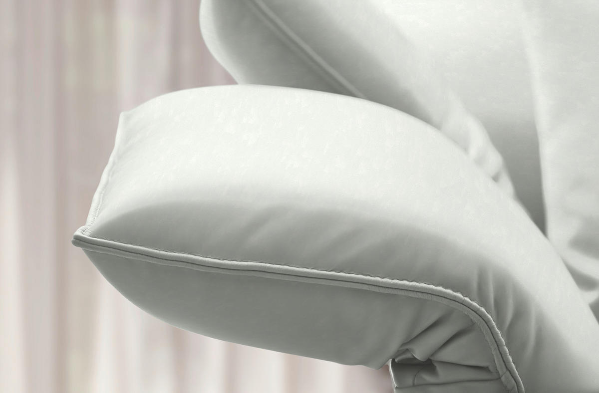 ECKSOFA  in Echtleder Ecru  230/290 cm  - Ecru/Anthrazit, Design, Leder/Metall (230/290cm) - Johann Jakob