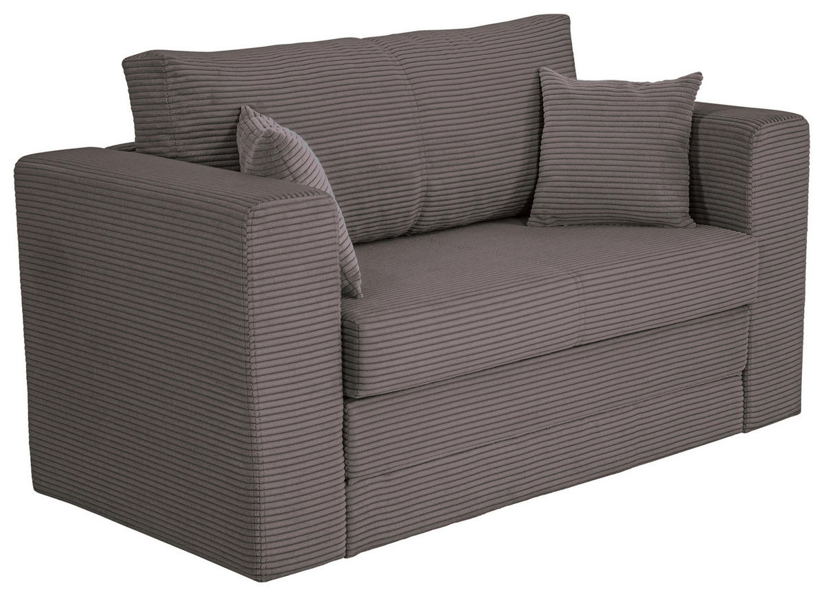 JUGEND- UND KINDERSOFA Cord Graubraun  - Graubraun/Schwarz, KONVENTIONELL, Textil (136/78/72cm) - Xora