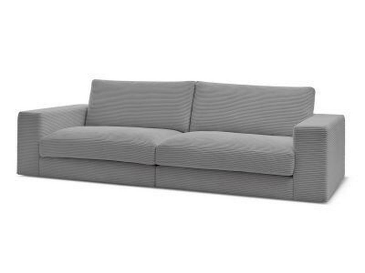 3-SITZER-SOFA LEONARD Cord Dunkelgrau  - Dunkelgrau/Schwarz, MODERN, Kunststoff/Textil (234/77/109cm)