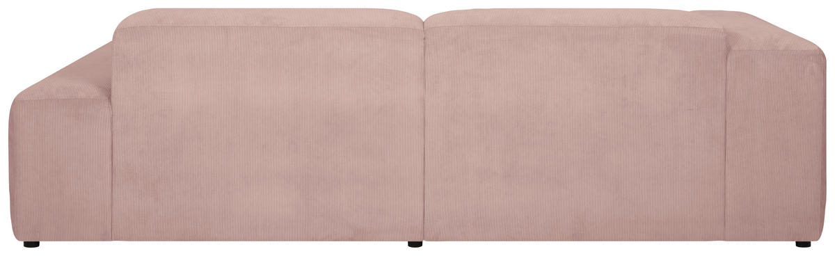 ECKSOFA HANNAH Rosa Cord  - Schwarz/Rosa, Design, Kunststoff/Textil (252/170cm) - MID.YOU
