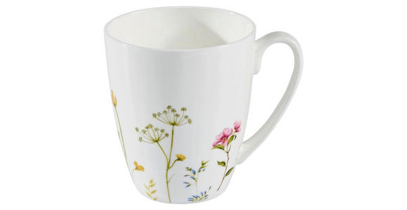 KAFFEEBECHER Wildflower 375 ml - Multicolor/Weiß, Basics, Keramik (8,5/10cm) - Novel