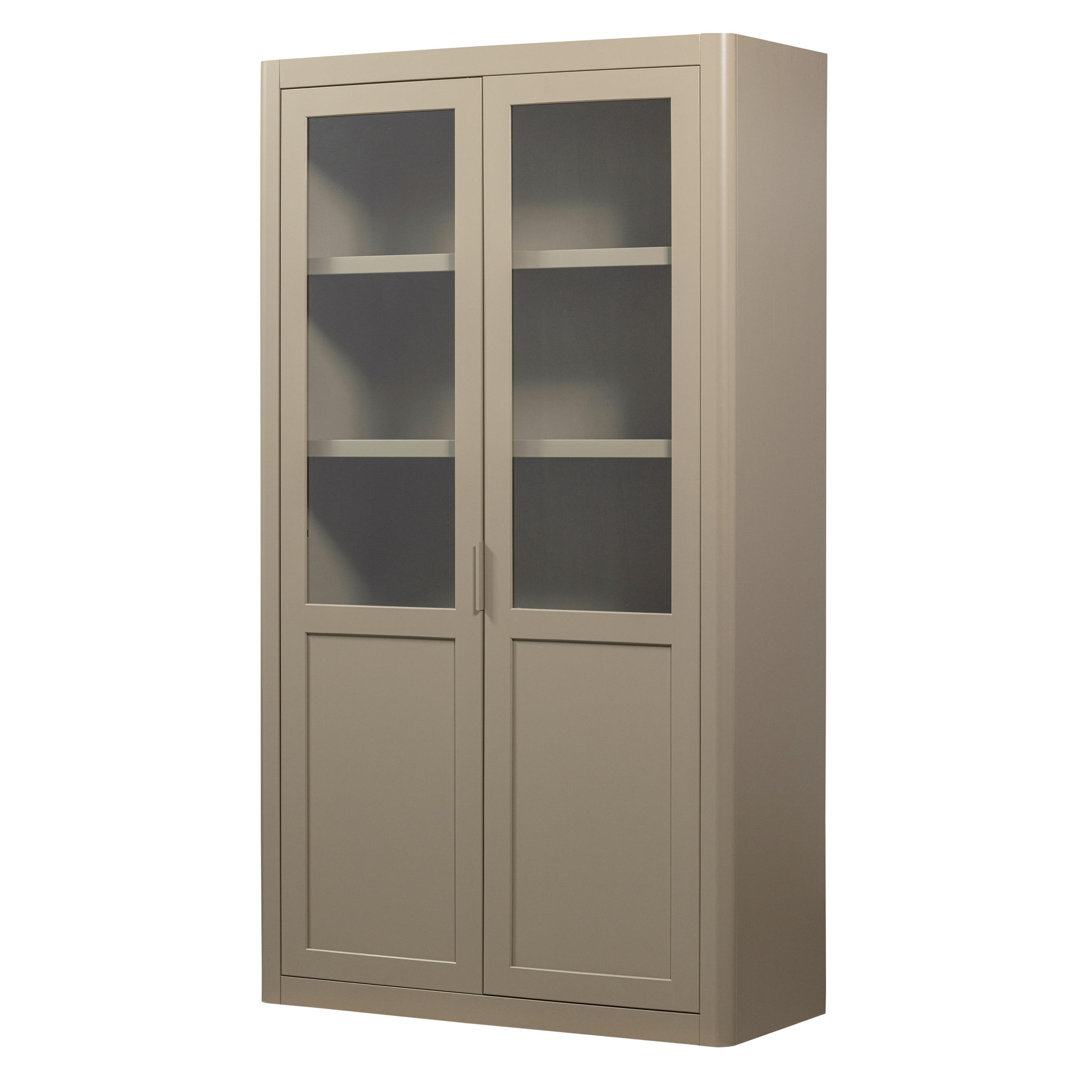 VITRINE  in Kiefer Schlammfarben  - Schlammfarben/Schwarz, Design, Holz/Metall (120/217/48cm) - Livetastic