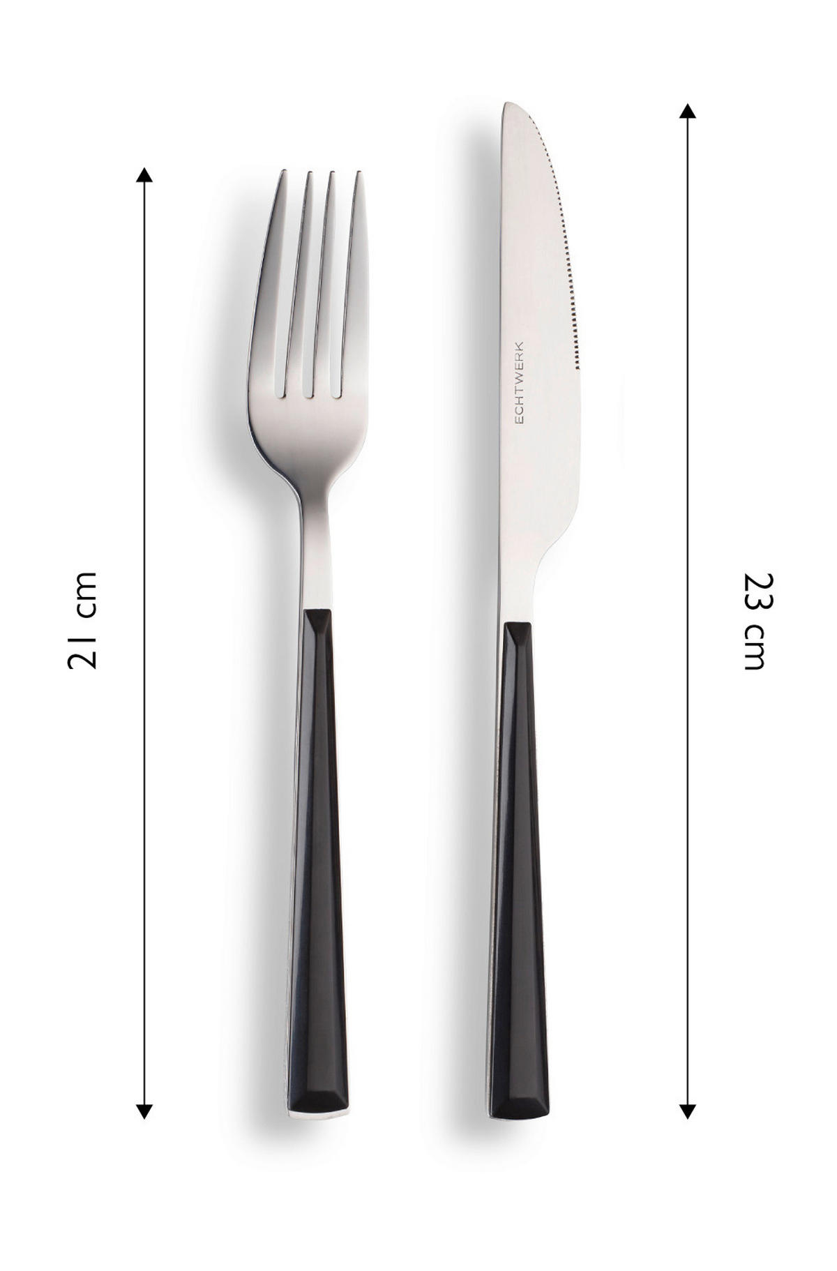 SADA PRÍBOROV ušľachtilá oceľ, 16-dielne - čierna/strieborná, Basics, kov/plast - Echtwerk