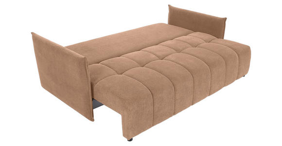 SCHLAFSOFA Plüsch Rosa  inkl. Zierkissen, Rückenkissen, Bettkasten, Schlaffunktion, Rücken echt, Liegefläche im Originalstoff  - Schwarz/Rosa, KONVENTIONELL, Kunststoff/Textil (200/73/105cm) - Carryhome