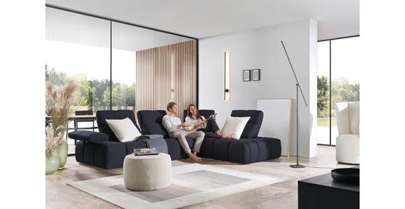ECKSOFA in Struktur Schwarz 313/233 cm - Schwarz, Design, Kunststoff/Textil (313/233cm) - Emilio Belluti