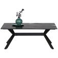 COUCHTISCH in Metall, Stein 115/70/45 cm  - Schwarz/Weiß, Design, Stein/Metall (115/70/45cm) - Novel