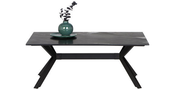 COUCHTISCH in Metall, Stein 115/70/45 cm  - Schwarz/Weiß, Design, Stein/Metall (115/70/45cm) - Novel