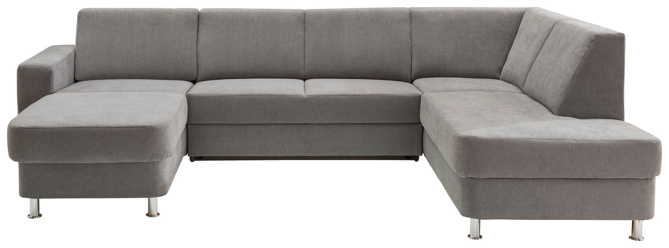 SEDEŽNA GARNITURA, šenilja siva  - barve kroma/siva, Design, umetna masa/tekstil (165/301/198cm) - Xora