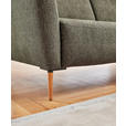 ECKSOFA Olivgrün Flachgewebe  - Eichefarben/Olivgrün, Design, Holz/Textil (189/236cm) - Valnatura
