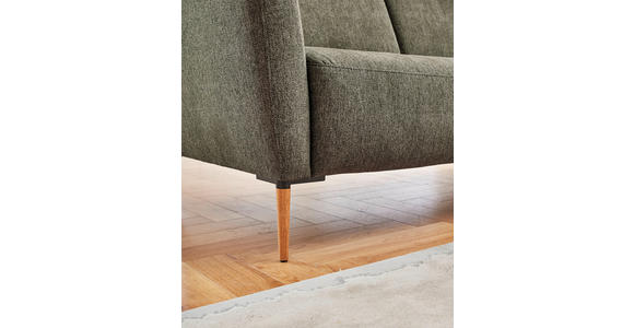 ECKSOFA Olivgrün Flachgewebe - Eichefarben/Olivgrün, Design, Holz/Textil (189/236cm) - Valnatura