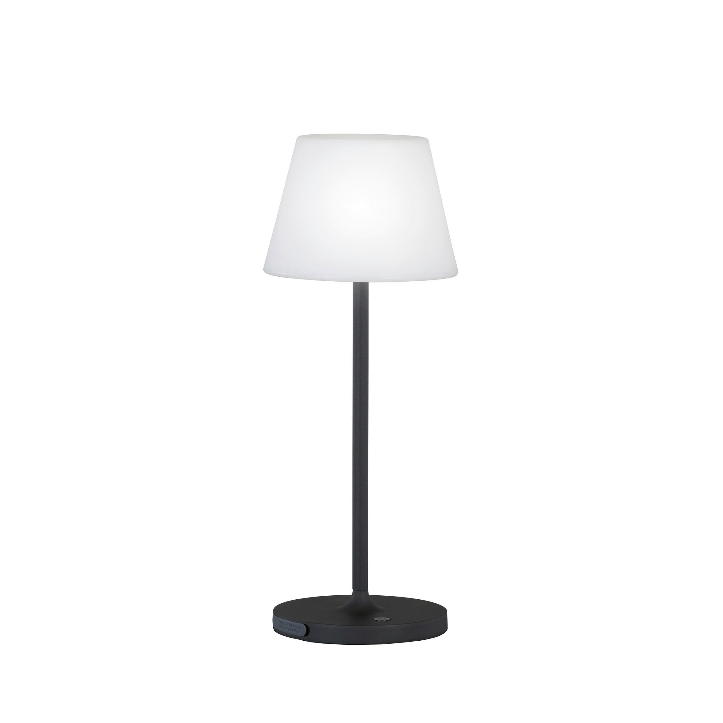 AKKU-TISCHLEUCHTE Flus 15/38 cm  - Schwarz/Weiß, KONVENTIONELL, Kunststoff/Metall (15/38cm) - Schöner Wohnen