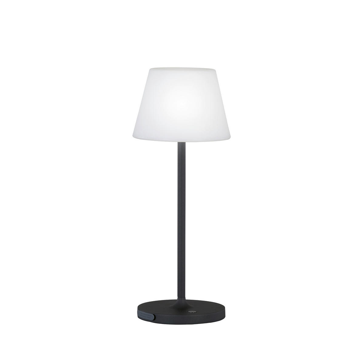 AKKU-TISCHLEUCHTE Flus 15/38 cm   - Schwarz/Weiß, KONVENTIONELL, Kunststoff/Metall (15/38cm)