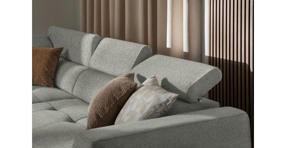 ECKSOFA in Struktur Greige 205/284 cm - Greige/Schwarz, Design, Kunststoff/Textil (205/284cm) - Xora
