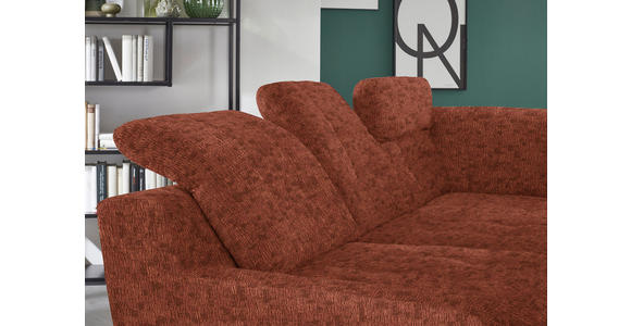 ECKSOFA in Chenille Rostfarben  - Rostfarben/Schwarz, KONVENTIONELL, Textil/Metall (281/200cm) - Carryhome