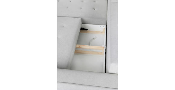 ECKSOFA Hellgrau Chenille - Hellgrau/Schwarz, KONVENTIONELL, Holz/Textil (180/266cm) - Carryhome