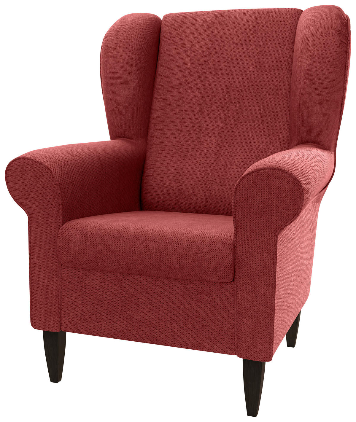 OHRENSESSEL Chenille Rot  - Wengefarben/Rot, Konventionell, Holz/Textil (80/102/86cm) - Livetastic