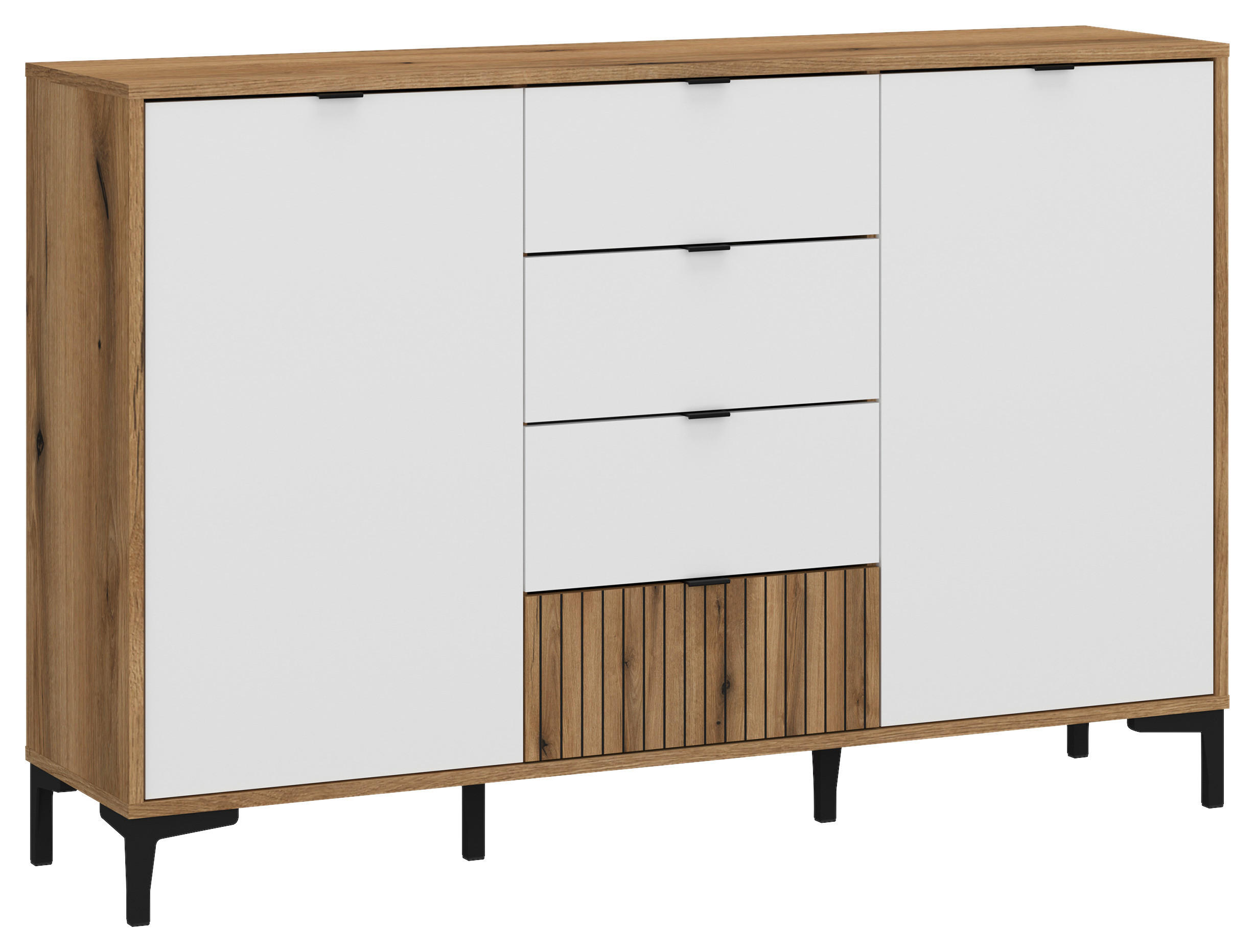 Kommode Ricko Eichefarben/weiß B: 135,4 Cm