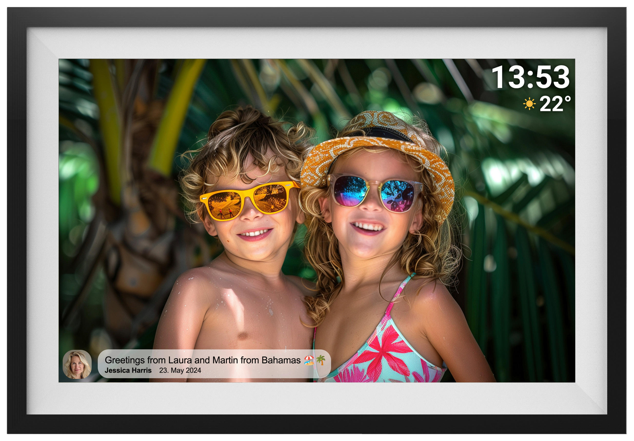 DIGITALER BILDERRAHMEN - Schwarz, Design, Kunststoff (26,2/18/2,7cm) - DENVER