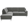 ECKSOFA in Webstoff Dunkelgrau  - Dunkelgrau/Alufarben, Konventionell, Textil/Metall (200/241cm) - Beldomo System