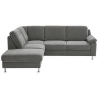 ECKSOFA in Webstoff Dunkelgrau  - Dunkelgrau/Alufarben, Konventionell, Textil/Metall (200/241cm) - Beldomo System