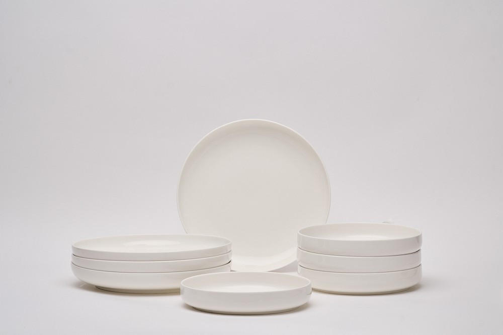 KOMBISERVICE Weiß OSLO SNØ 8-teilig 4 Personen  - Weiß, Design, Keramik - Novel