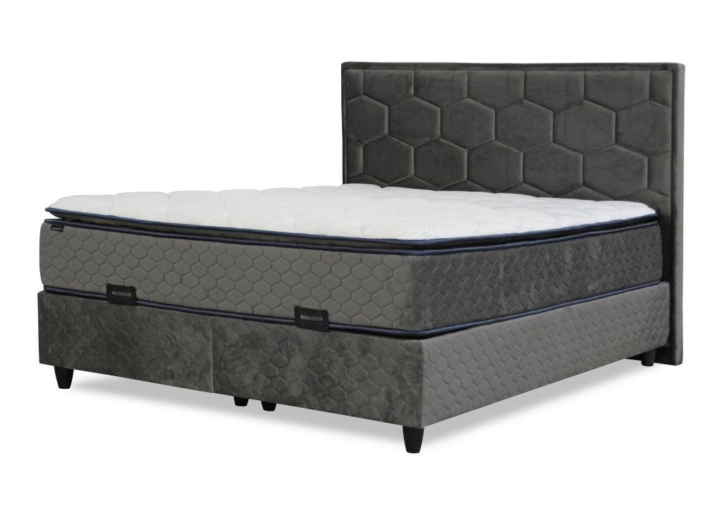 BOX KREVET 160/200 cm siva - siva/crna, Moderno, drvni materijal/tekstil (160/200cm) - Hom`in