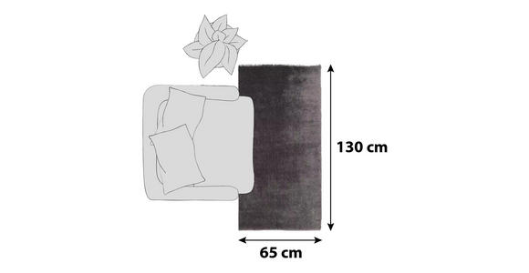 HOCHFLORTEPPICH 65/130 cm Royal Shaggy  - Anthrazit, Basics, Textil (65/130cm) - Novel