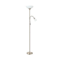 PODNA LAMPA - boja aluminijuma/bela, Osnovno, staklo/metal (27,5/176,5cm)