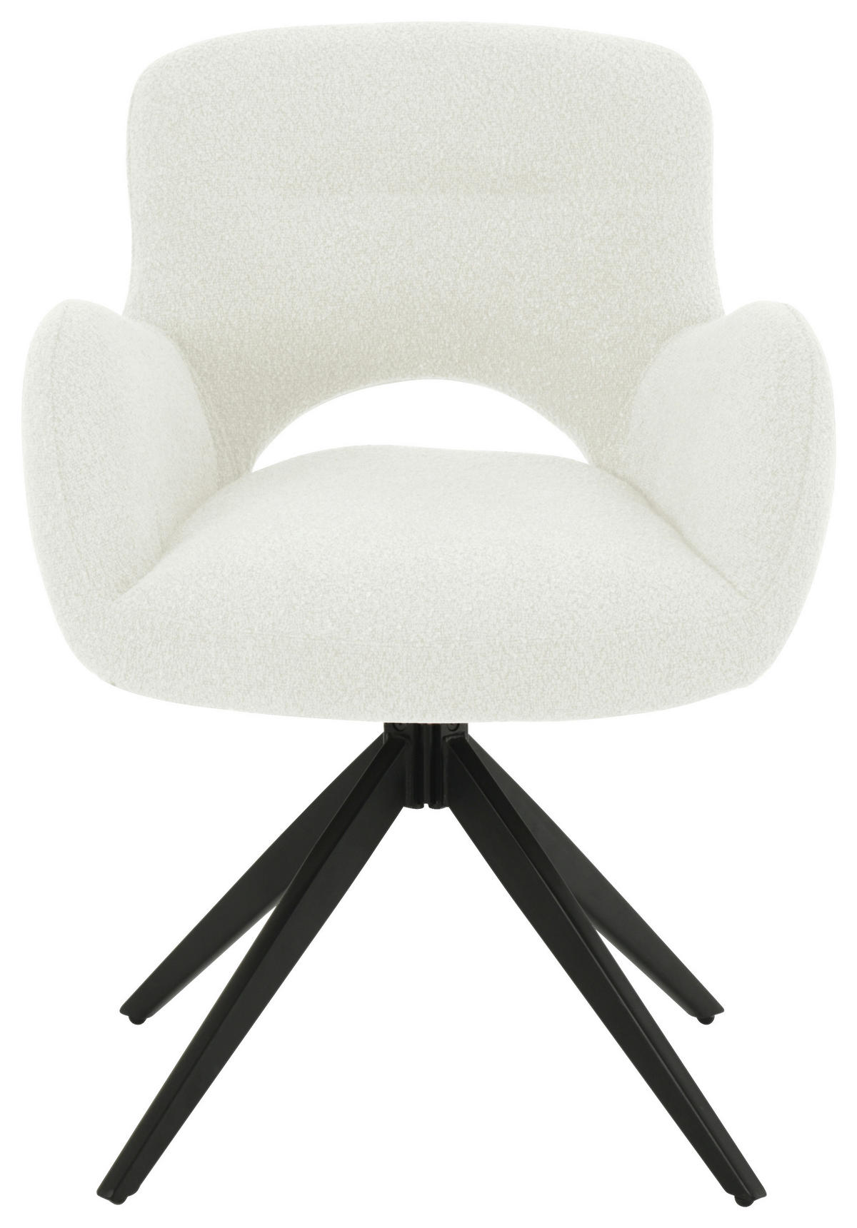 ARMLEHNSTUHL  in Eisen Bouclé  - Schwarz/Weiß, LIFESTYLE, Holz/Textil (63/83/61cm) - MID.YOU
