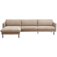 ECKSOFA in Flachgewebe Beige  - Beige/Schwarz, Modern, Textil/Metall (286/78/160cm) - Max Winzer