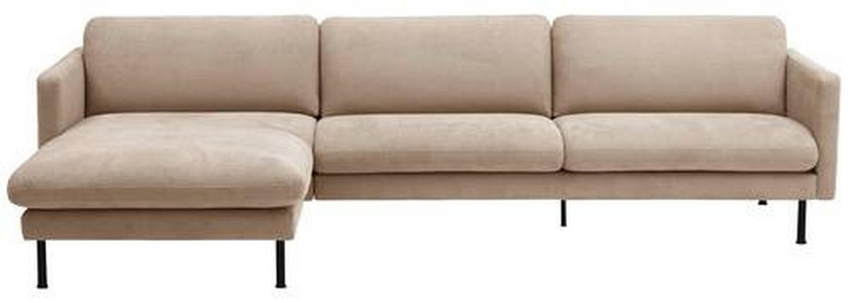 ECKSOFA in Flachgewebe Beige  - Beige/Schwarz, Modern, Textil/Metall (286/78/160cm) - Max Winzer