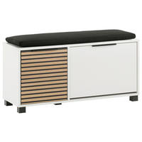 GARDEROBENBANK - Eichefarben/Schwarz, Design, Kunststoff/Metall (98,4/47,2/33,05cm) - MID.YOU