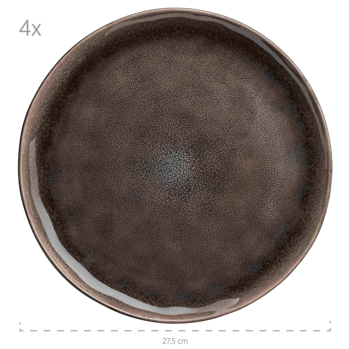 KOMBISERVICE Braun, Schwarz Niara Organic 16-teilig 4 Personen  - Schwarz/Braun, Basics, Keramik - Mäser