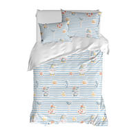 ÁGYNEMŰHUZAT-GARNITÚRA  - kék/fehér, Basics, textil (35/25/3cm)