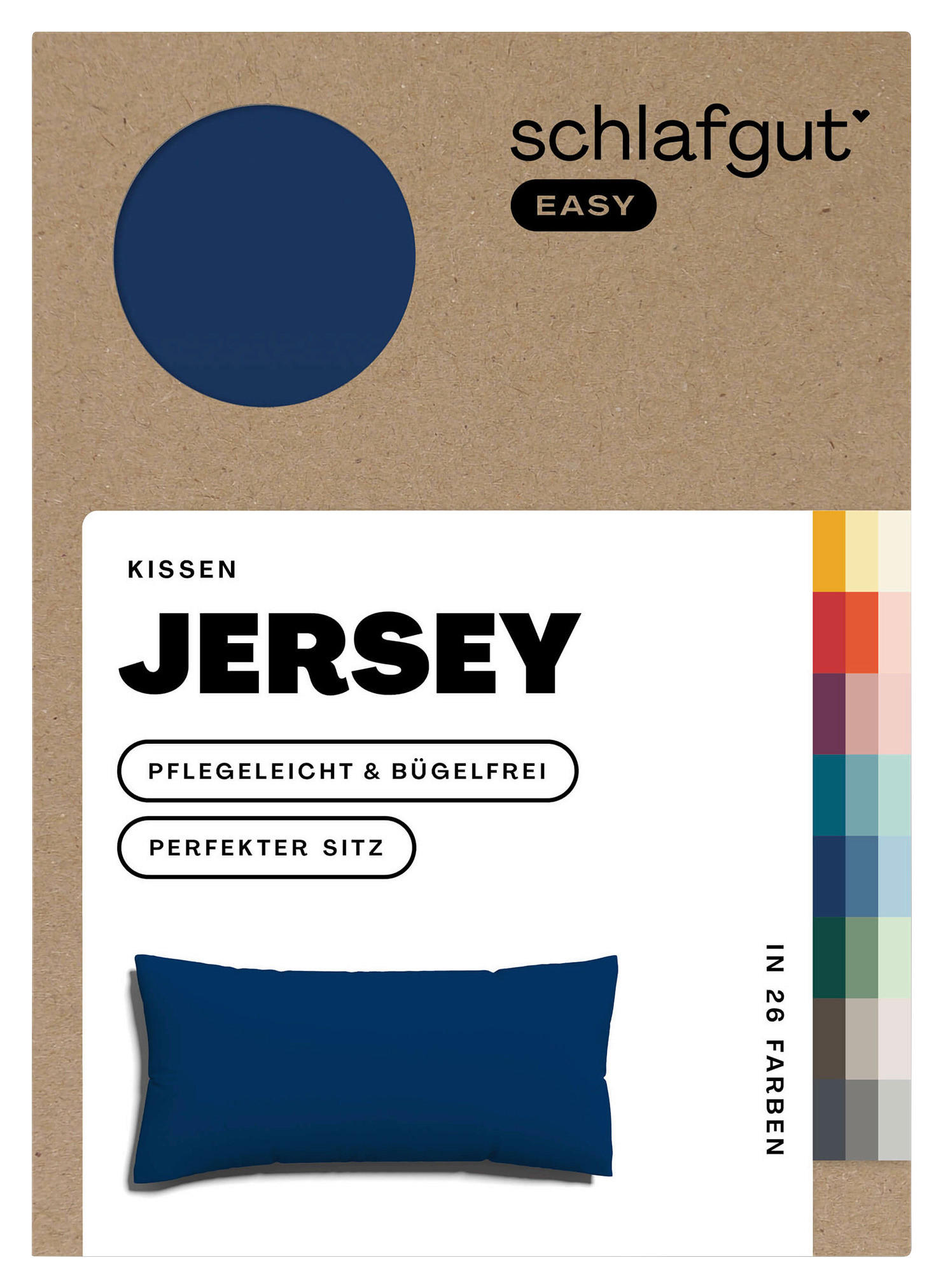 KOPFKISSENBEZUG EASY JERSEY 40/80 cm  - Dunkelblau, Basics, Textil (40/80cm) - Schlafgut
