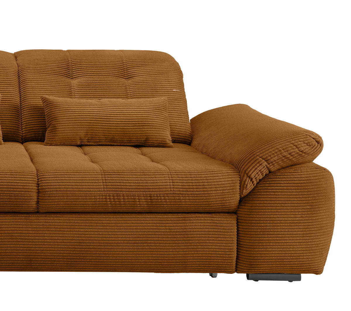 ECKSOFA in Cord Goldfarben  - Goldfarben/Schwarz, Modern, Textil/Metall (184/314cm) - Livetastic