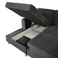 ECKSOFA Anthrazit Flachgewebe  inkl. Bettkasten, Schlaffunktion, Rücken echt, Kopfstütze, Liegefläche im Originalstoff  - Anthrazit/Buchefarben, KONVENTIONELL, Holz/Textil (166/241cm) - Carryhome