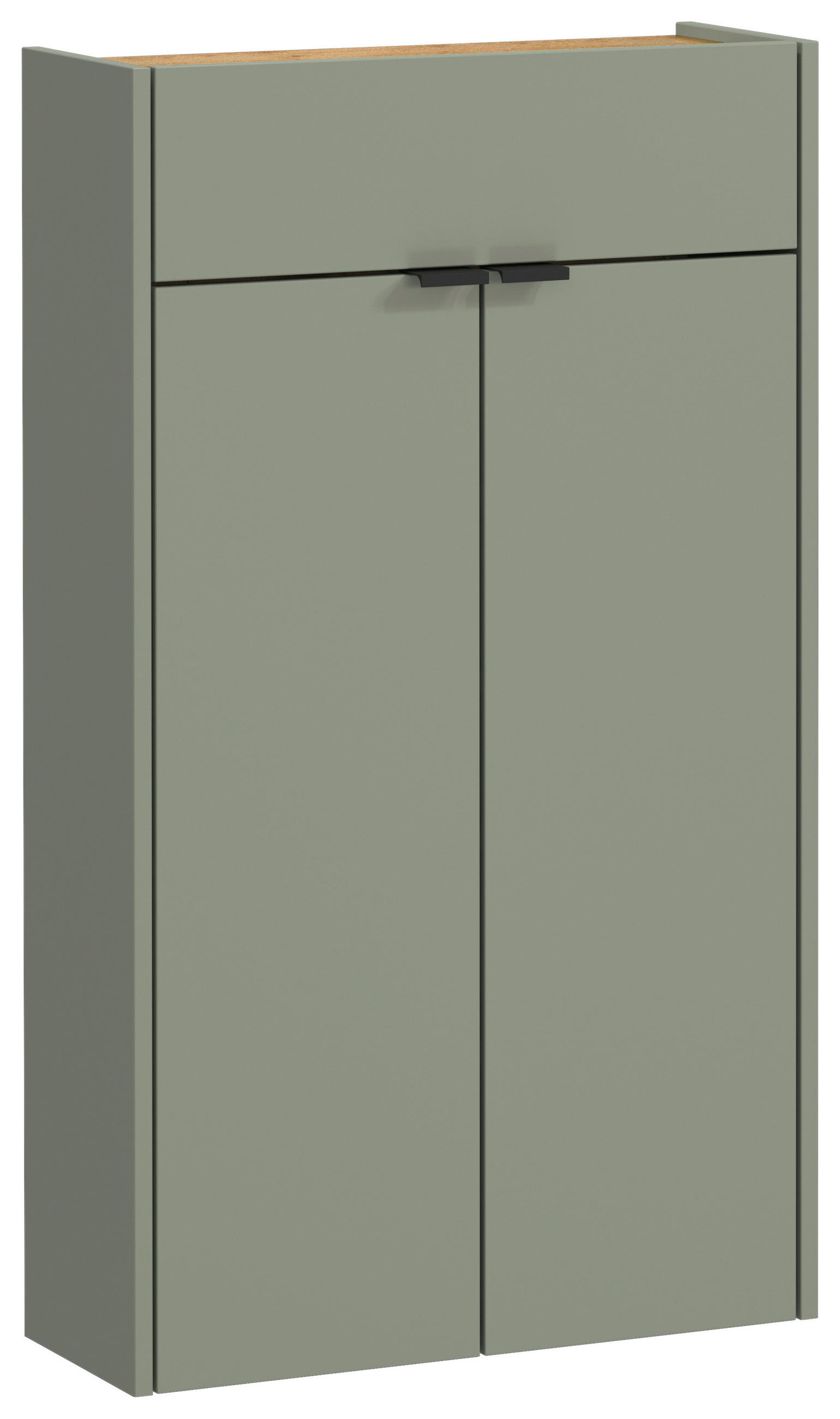 SCHUHSCHRANK Eichefarben, Pastellgrün  - Eichefarben/Pastellgrün, Design, Holzwerkstoff/Kunststoff (56/97/22cm)