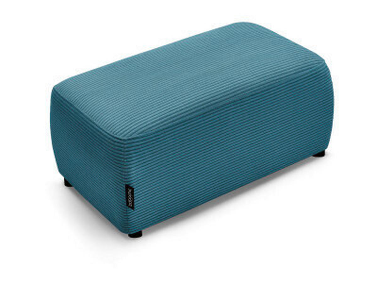 HOCKER ATILLA Cord Hellblau  - Schwarz/Hellblau, MODERN, Kunststoff/Textil (92/44/48cm)