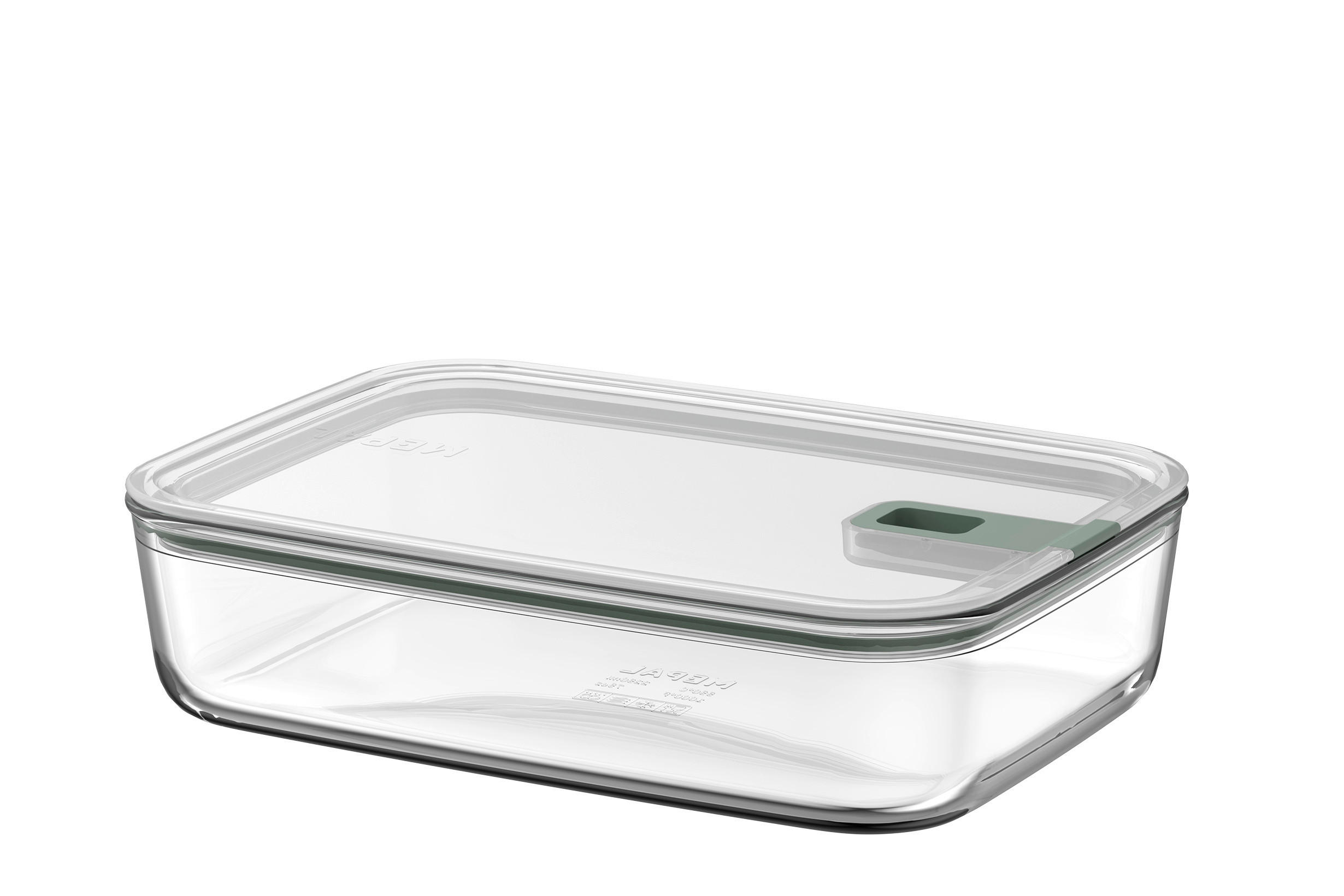 FRISCHHALTEDOSE Easyclip 2,25 L  - Klar/Salbeigrün, Basics, Glas/Kunststoff (19,8/7,0/27,8cm) - Mepal