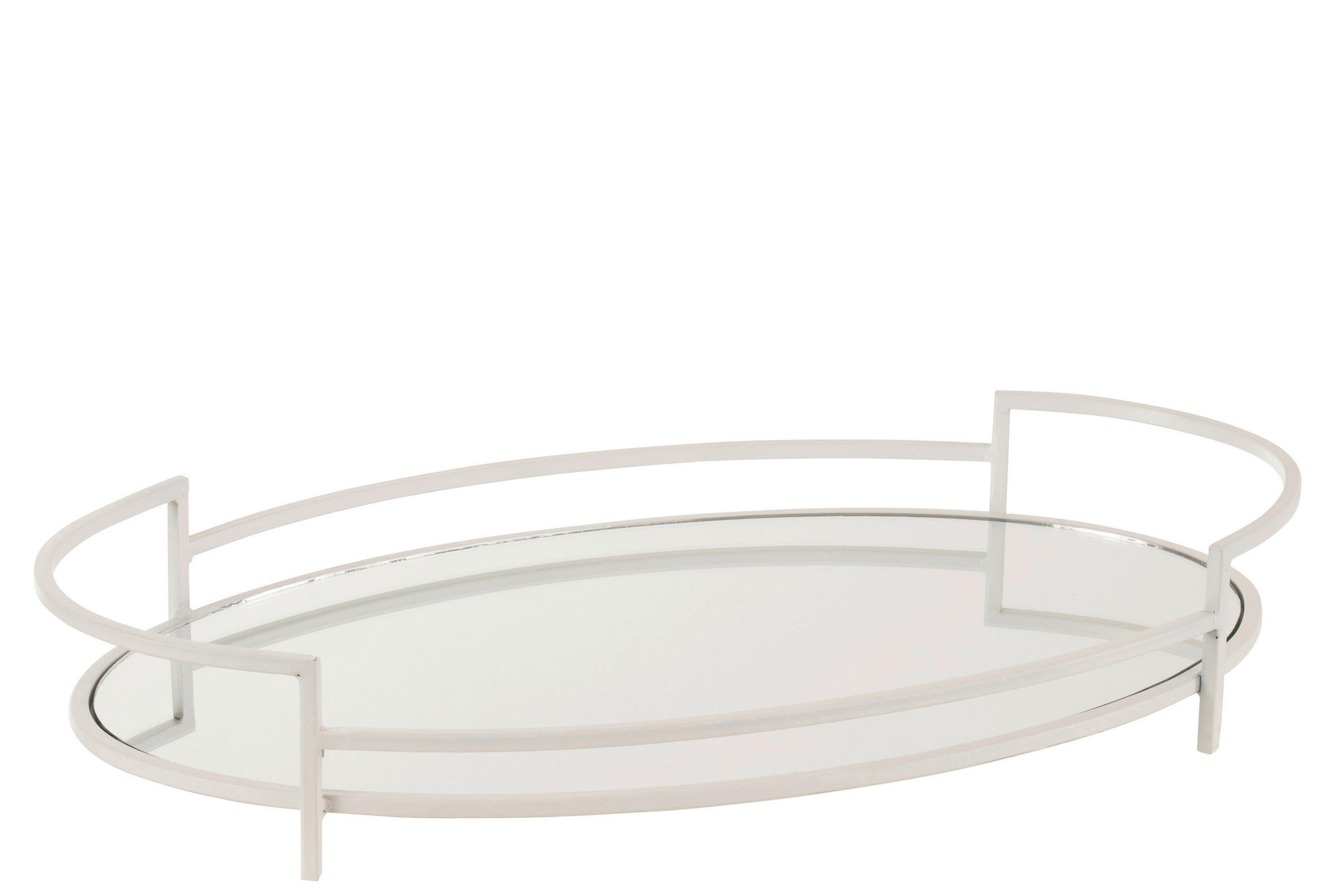 DEKOTABLETT   49,5/28,5/8,5 cm   - Weiss, Basics, Glas/Metall (49,5/28,5/8,5cm)
