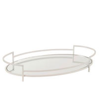 DEKOTABLETT   49,5/28,5/8,5 cm   - Weiss, Basics, Glas/Metall (49,5/28,5/8,5cm)