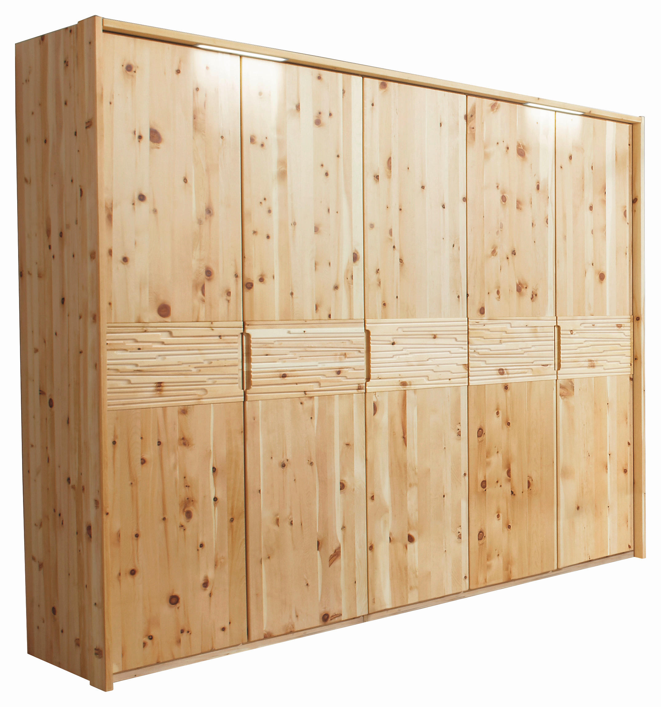 DREHTÜRENSCHRANK  in Zirbelkieferfarben  - Zirbelkieferfarben, Natur, Holz (253,8/220,2/64,5cm) - Linea Natura